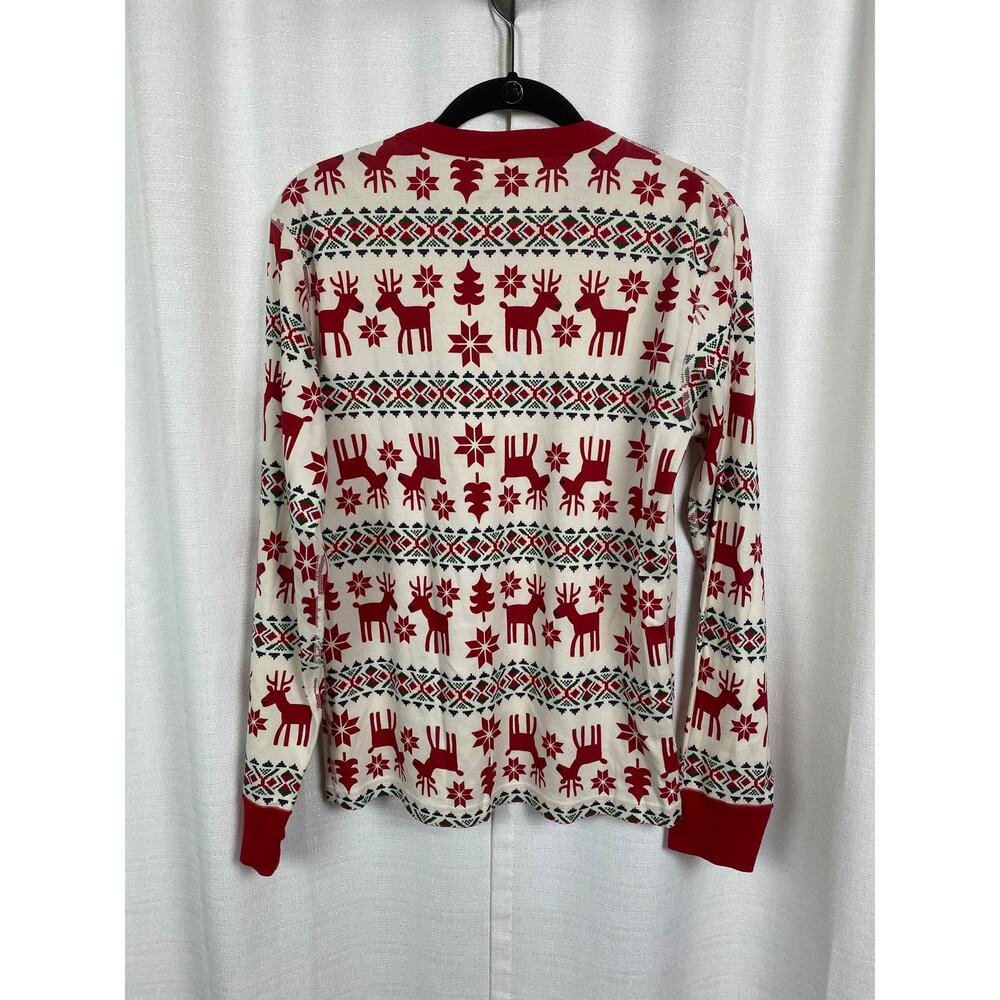 Hanna Andersson Cream&Red Deer Print Holiday Pajama Set Sz.S - Picture 10 of 11